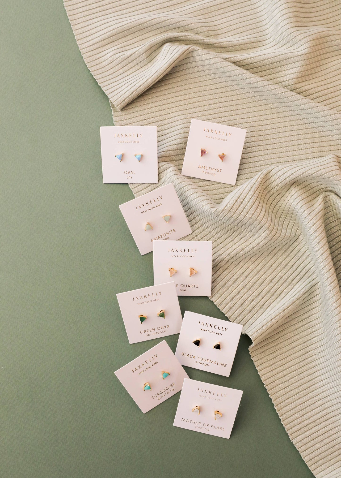 Mini Energy Gem - Rose Quartz - Gold Earrings