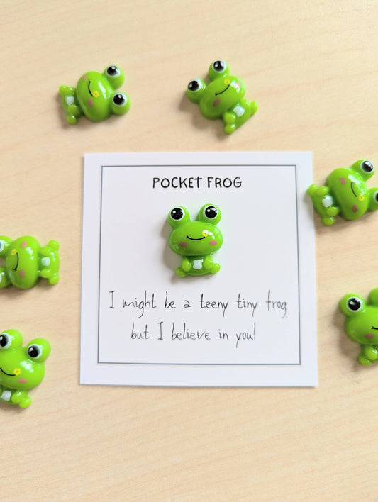 Pocket Frog Encouragement Card with Mini Figurine
