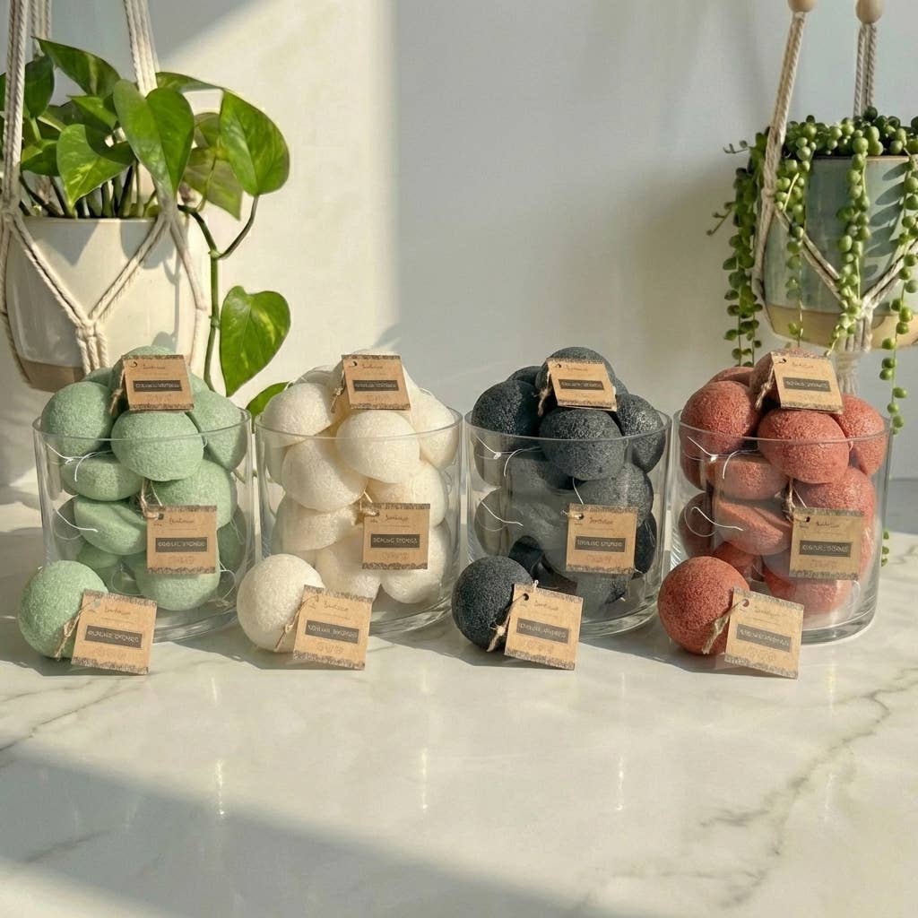 Natural Konjac Facial Cleansing Sponge | Faire Market