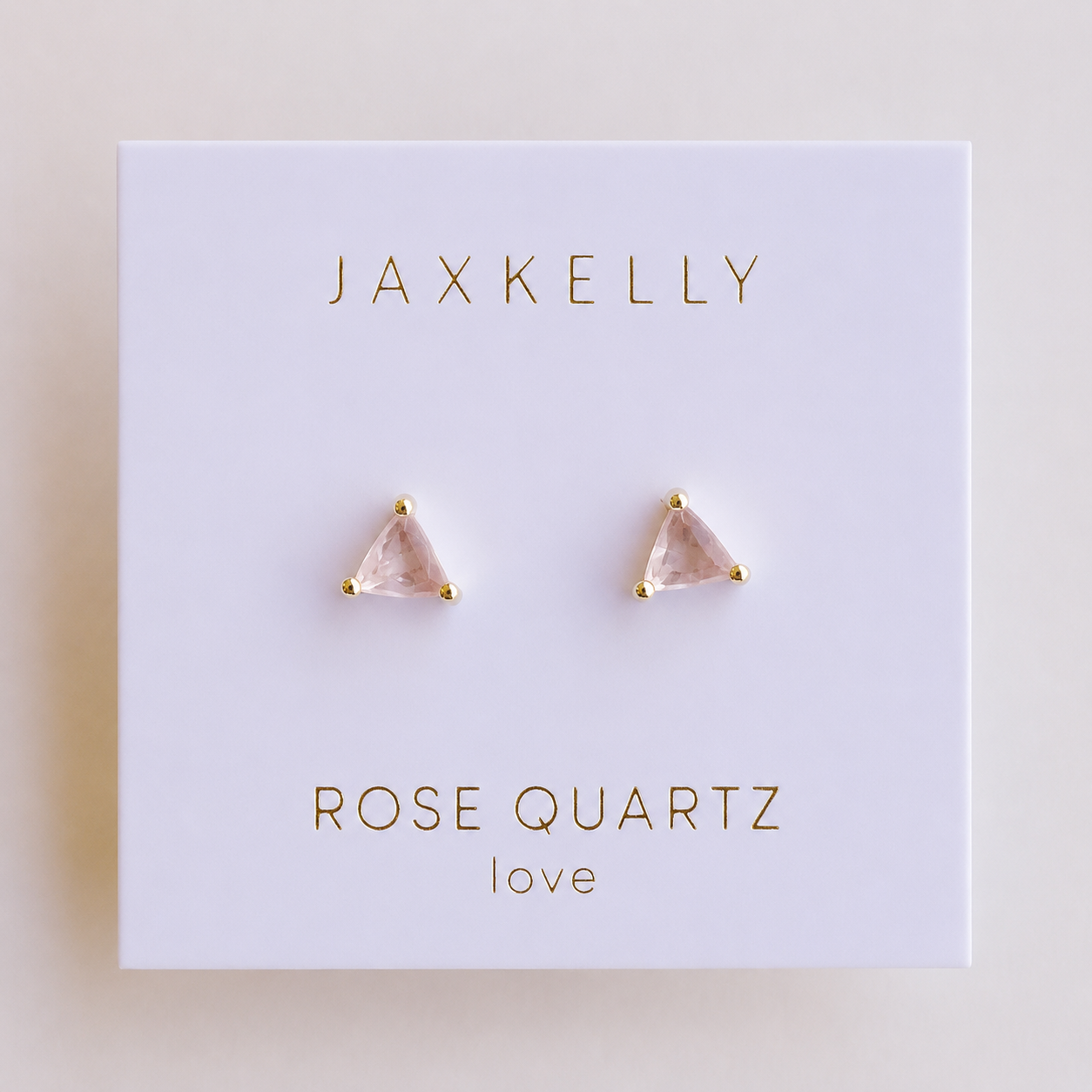 Mini Energy Gem - Rose Quartz - Gold Earrings