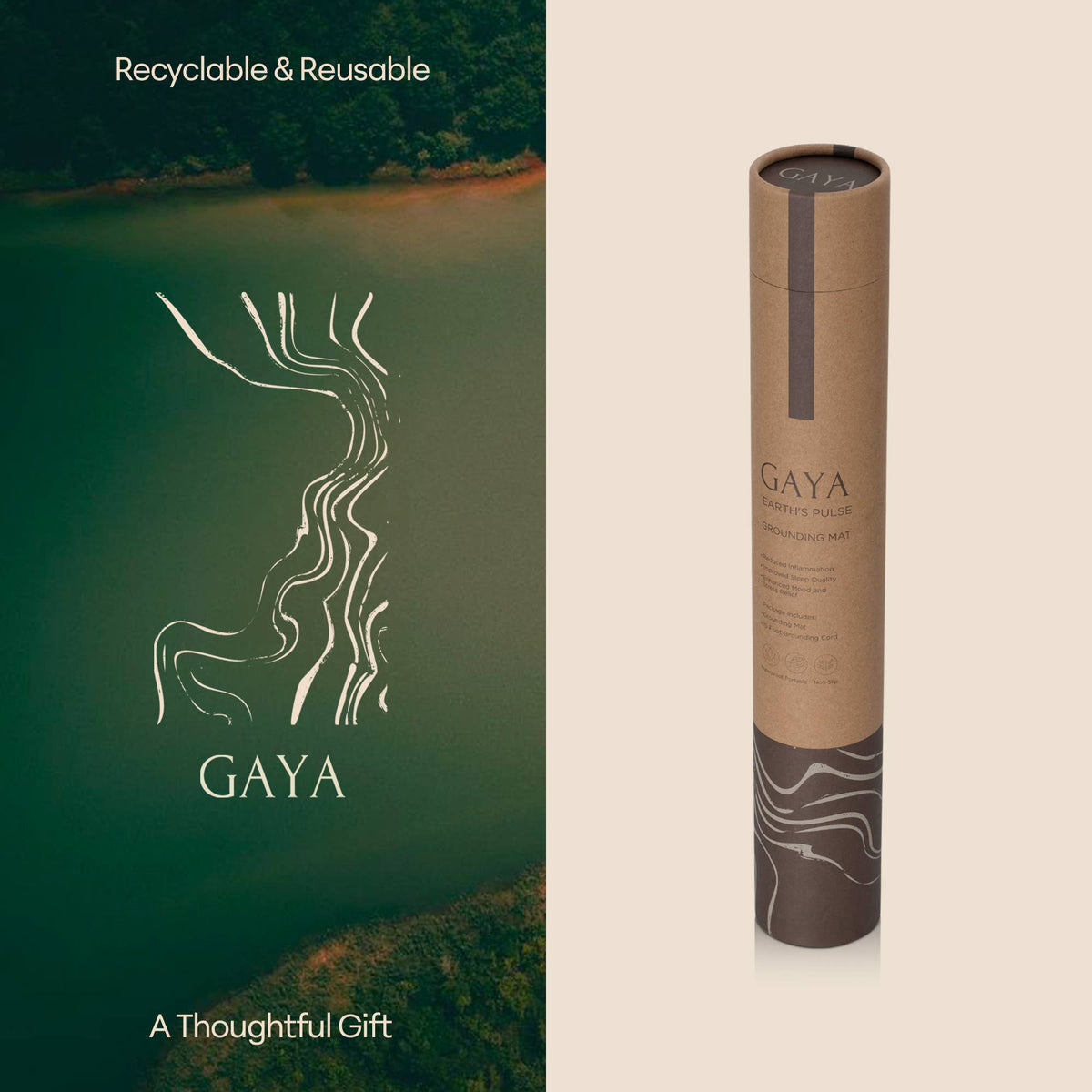 Grounding Mat - Meditation & Relaxation Accessory (Brown)