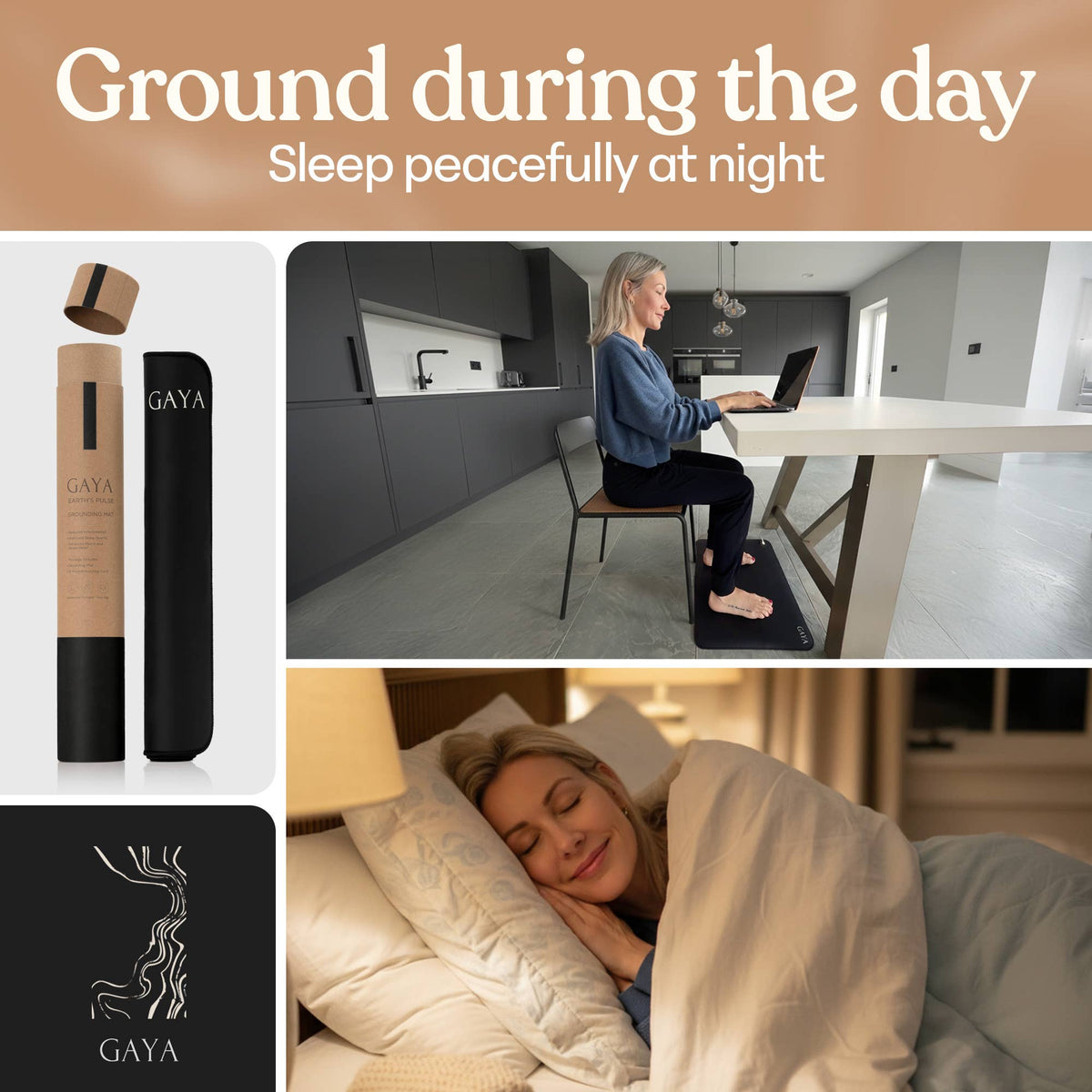 Grounding Mat - Improve Sleep & Reduce inflammation, Black