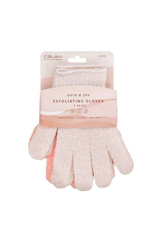 Celavi 45126 Bath & Spa 2 pair Exfoliating Gloves - 12 pcs
