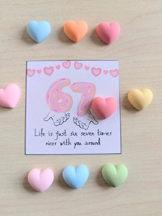 Six Seven Trend Card Valentine & Friendship Card with Heart