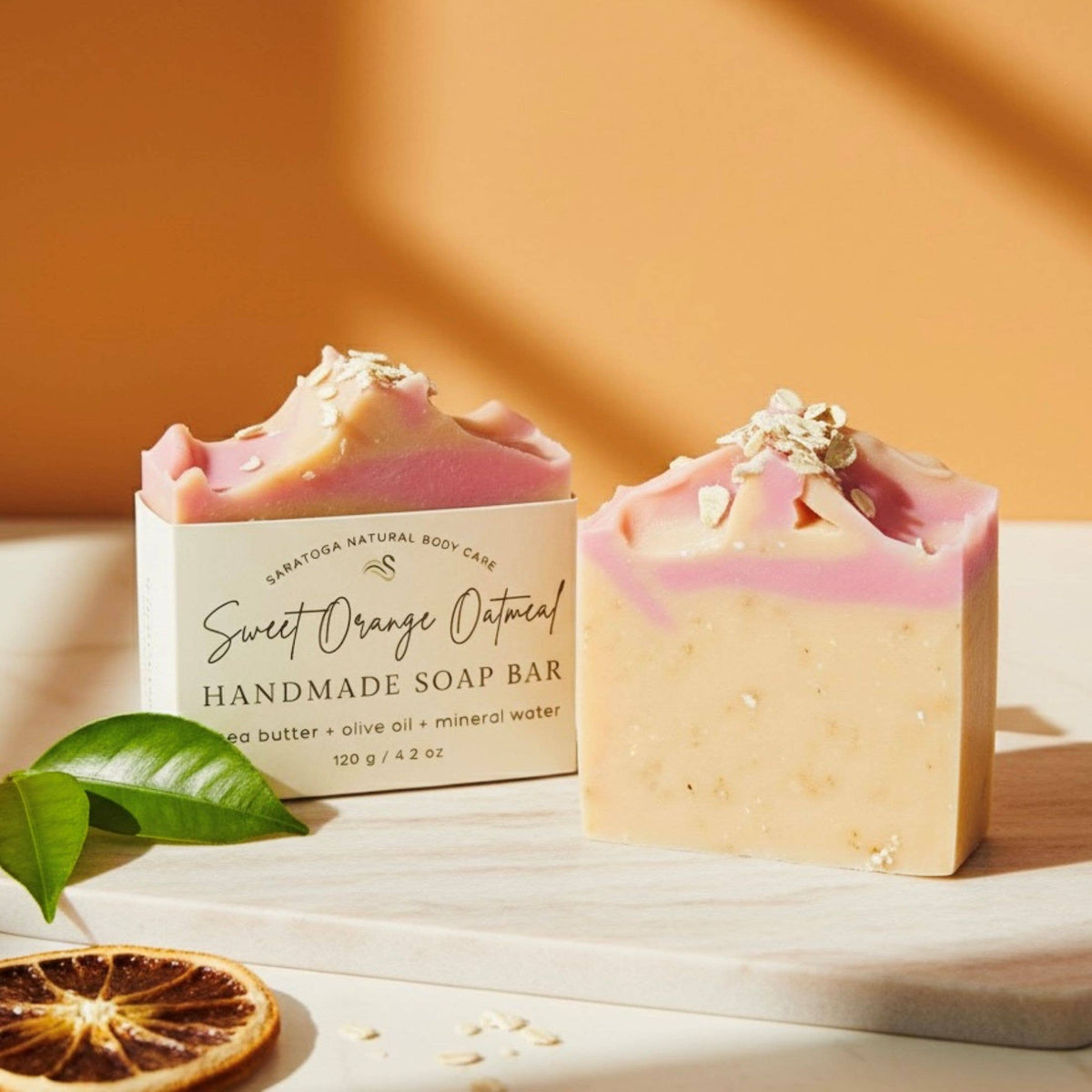 Sweet Orange Oatmeal Handmade Soap Bar VEGAN COLD PROCESS