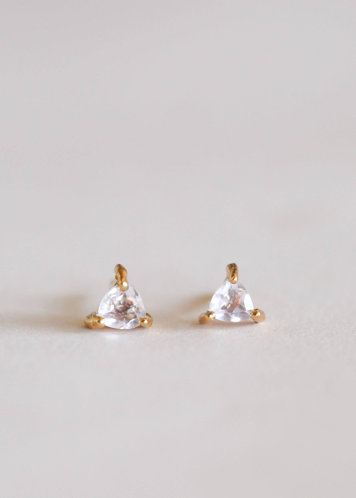 Mini Energy Gem - Rose Quartz - Gold Earrings