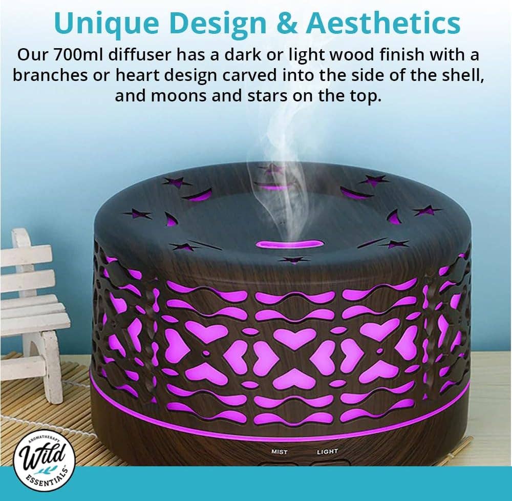 Designer 700ml Ultrasonic 5 in 1 Home Diffuser, Dark Trees