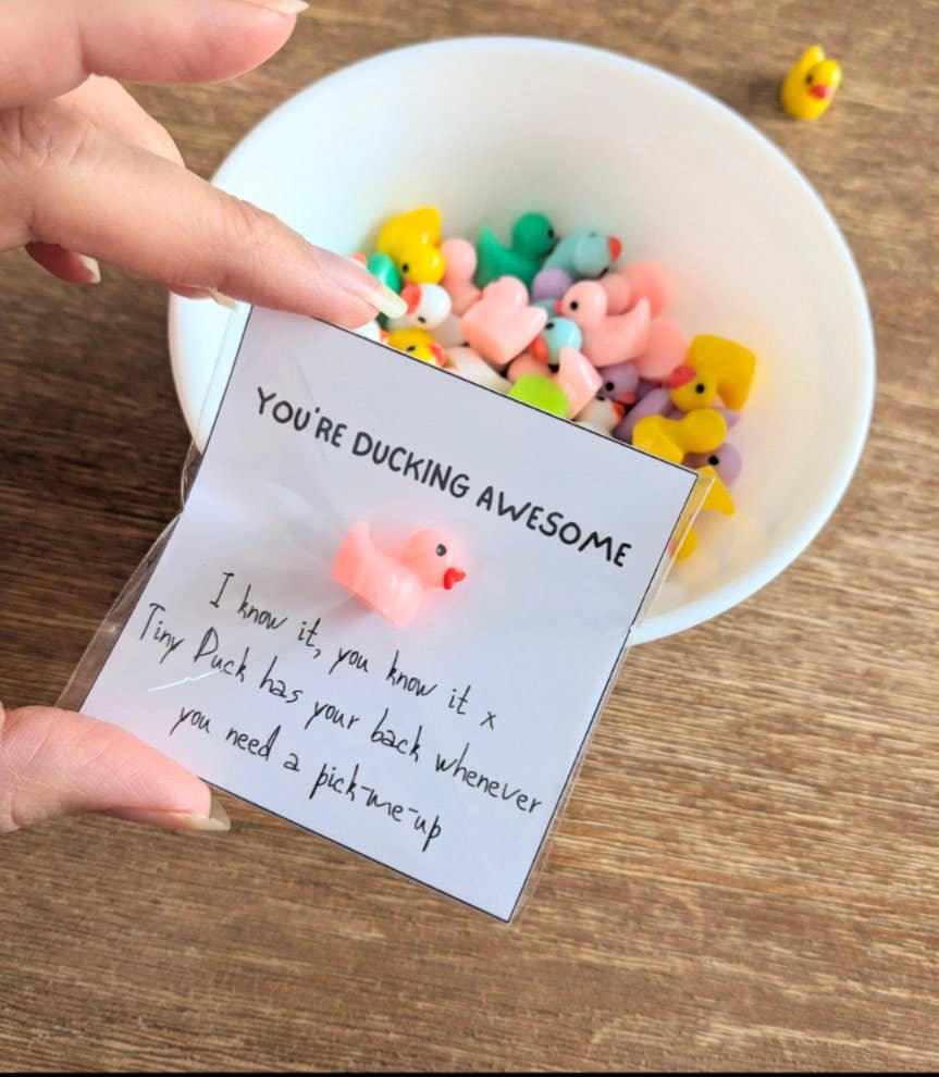 Ducking Awesome Card & Duck Figurine with Message Option