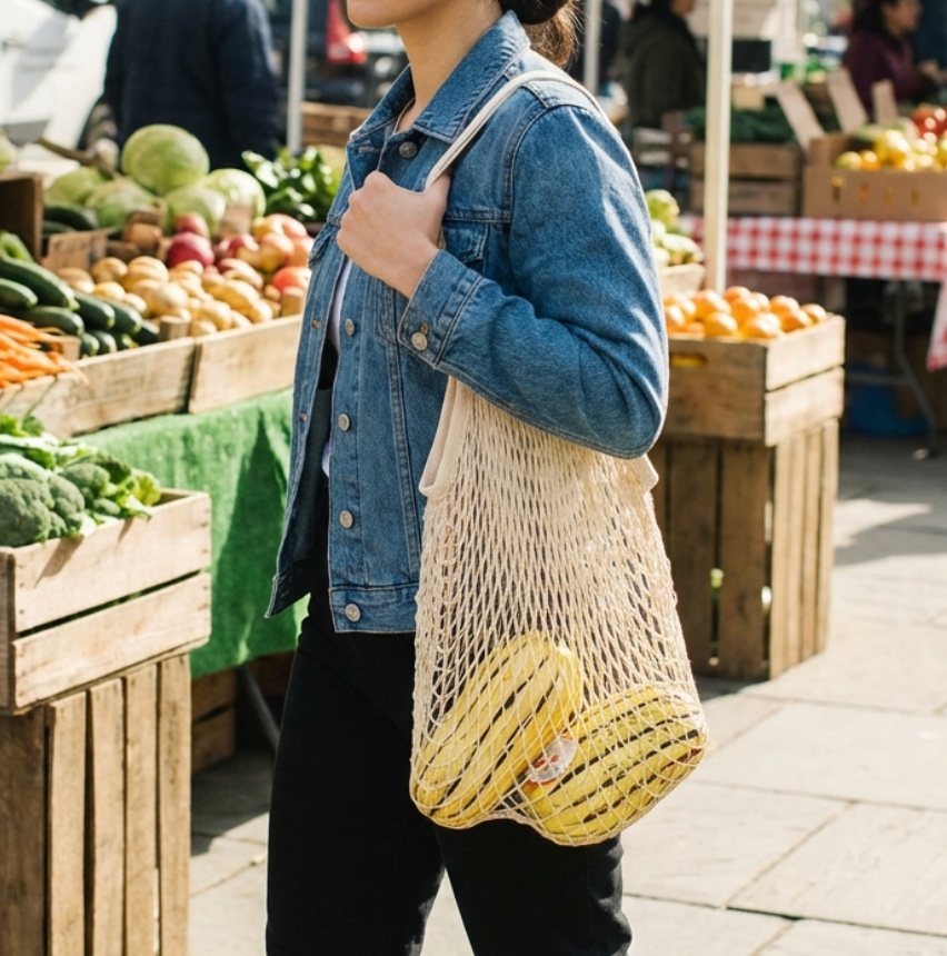 Organic Cotton Net Beach Bag | Summer Bestseller