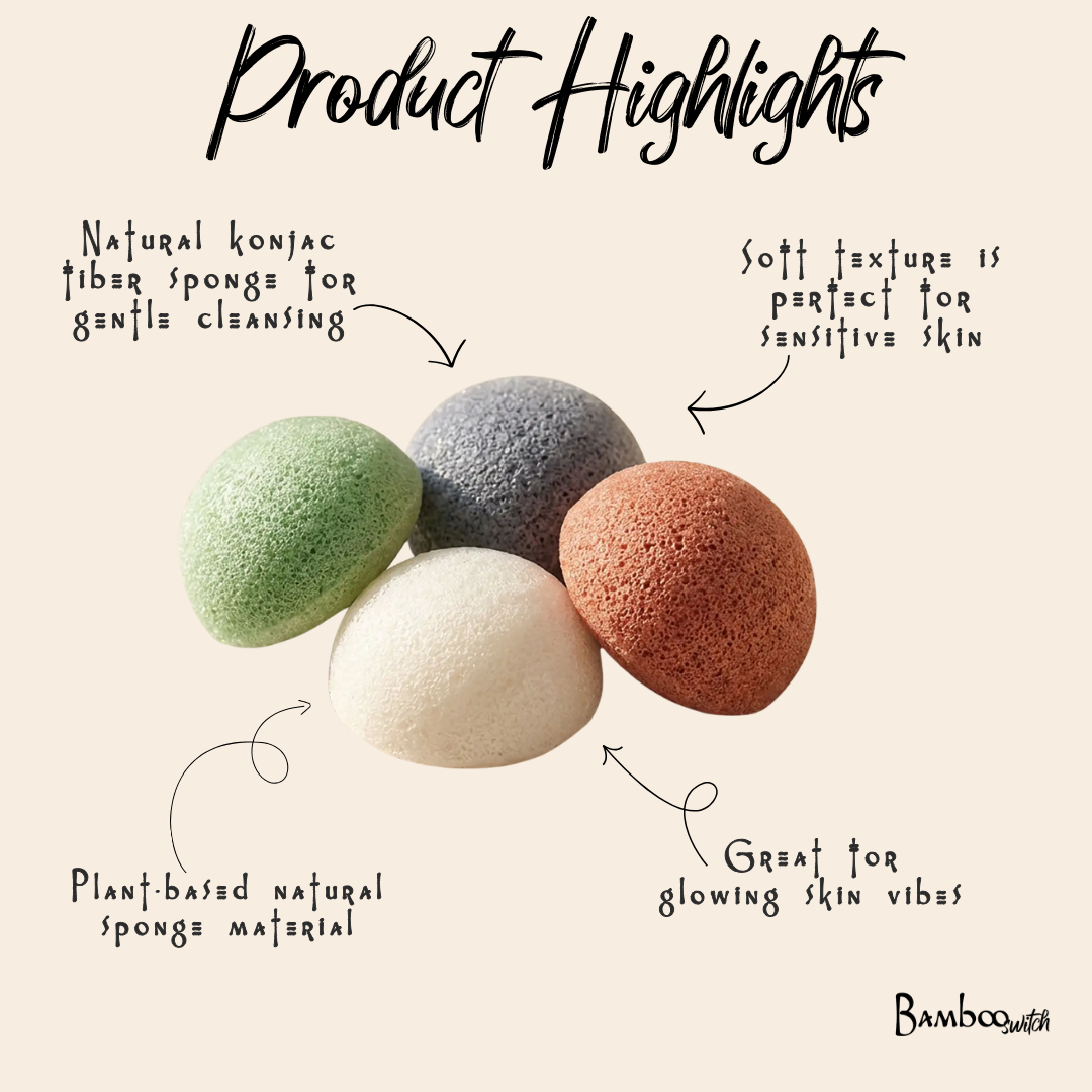 Natural Konjac Facial Cleansing Sponge | Faire Market