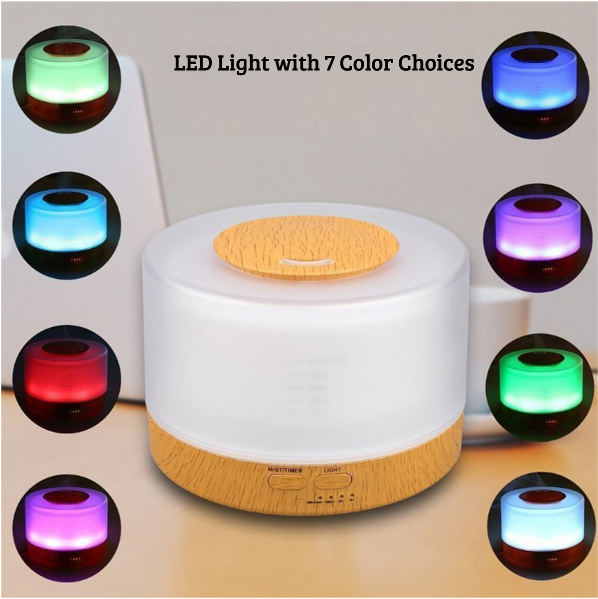700ml Ultrasonic Home Diffuser, Dark Wood and White
