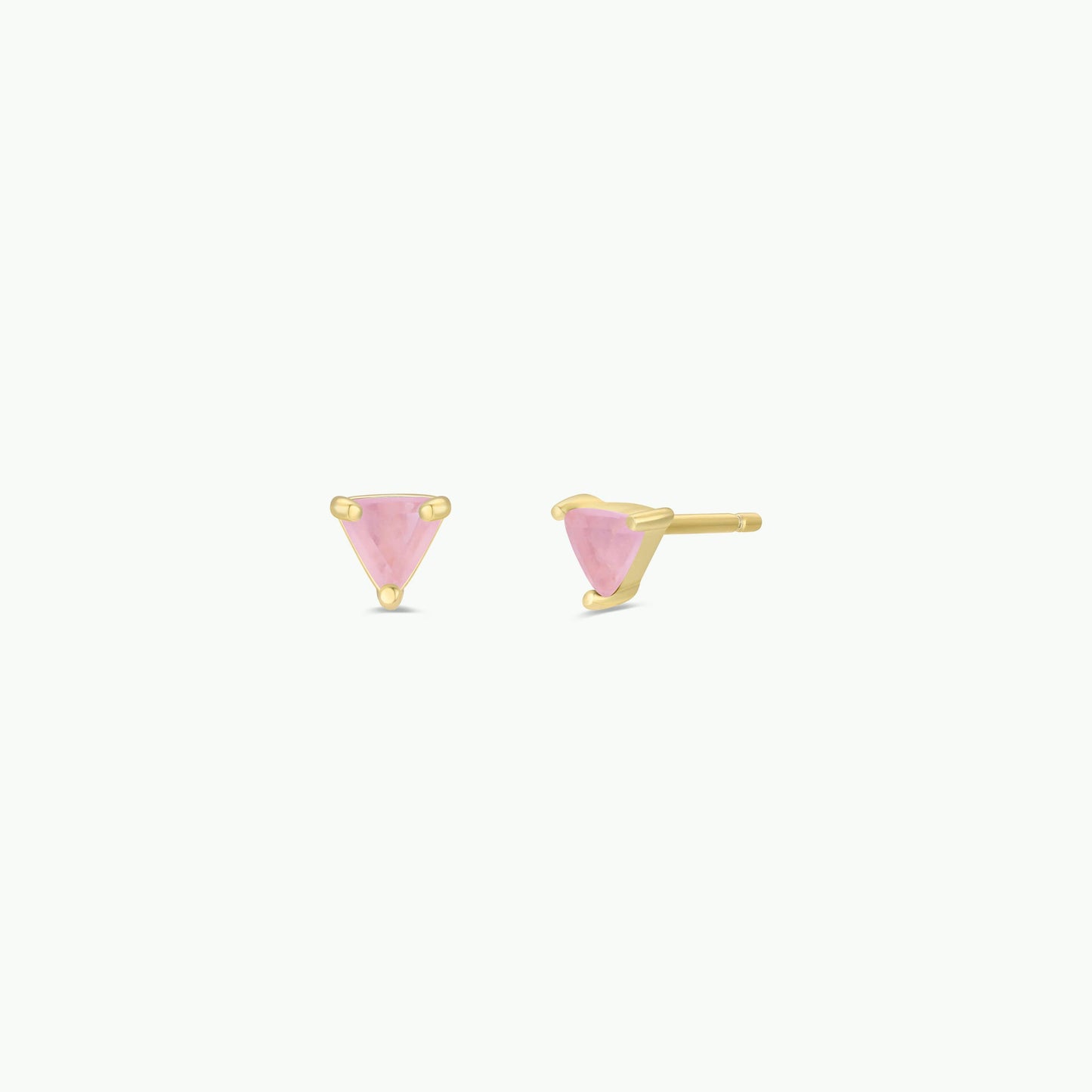 Mini Energy Gem - Rose Quartz - Gold Earrings