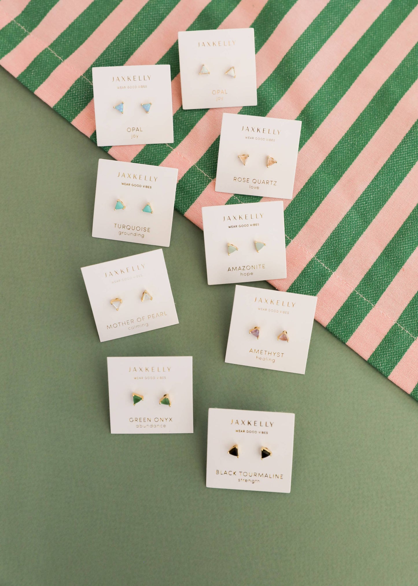 Mini Energy Gem - Rose Quartz - Gold Earrings