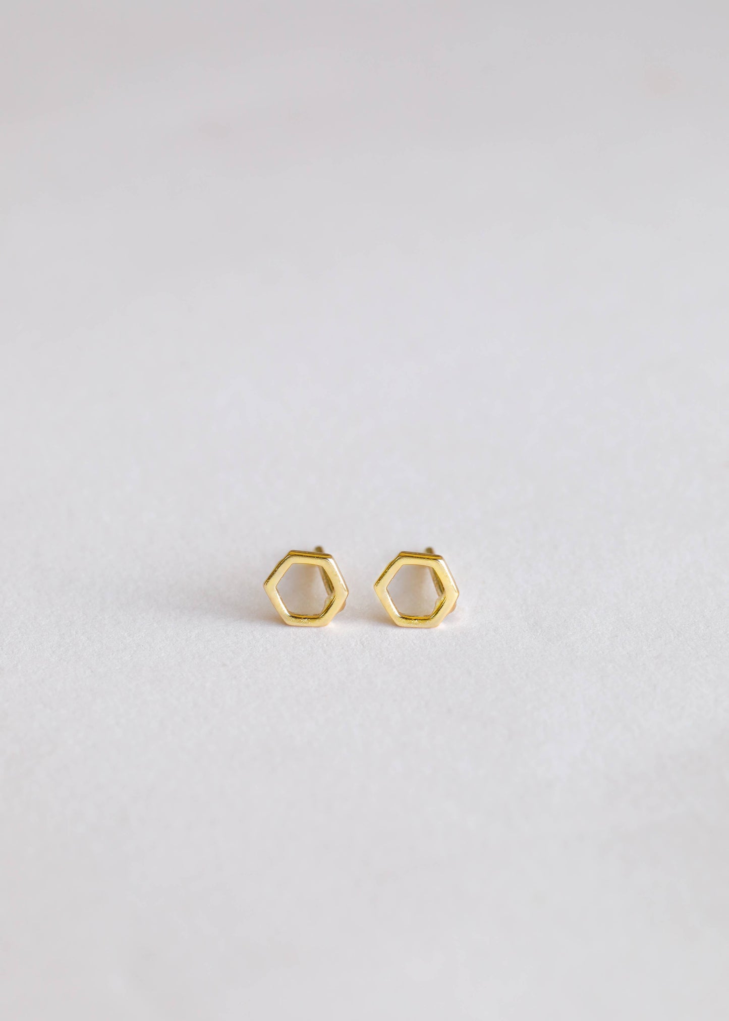 Minimalist - Hexagon - Gold Earrings