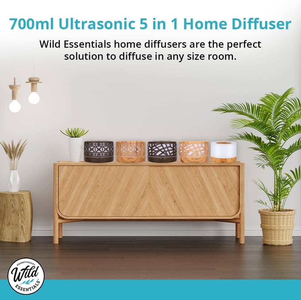 700ml Ultrasonic Home Diffuser, Dark Wood and White