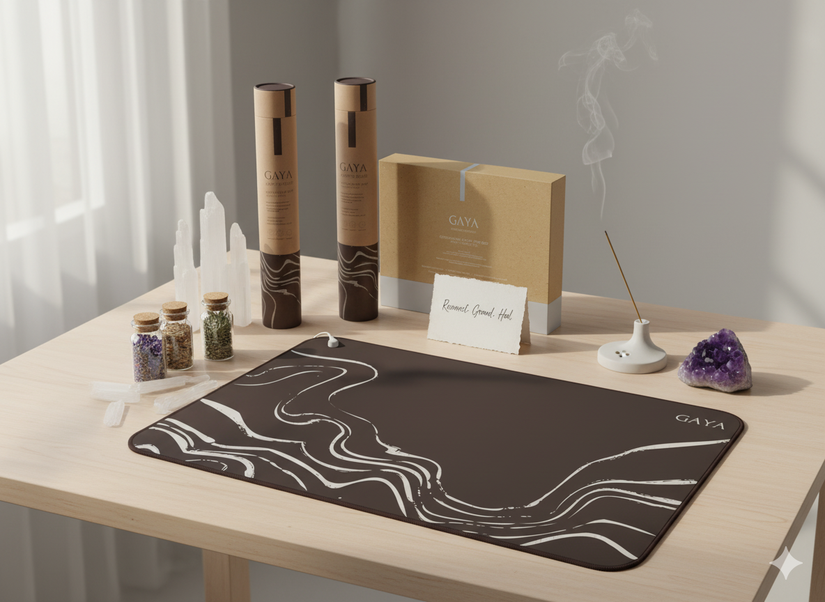 Grounding Mat - Meditation & Relaxation Accessory (Brown)