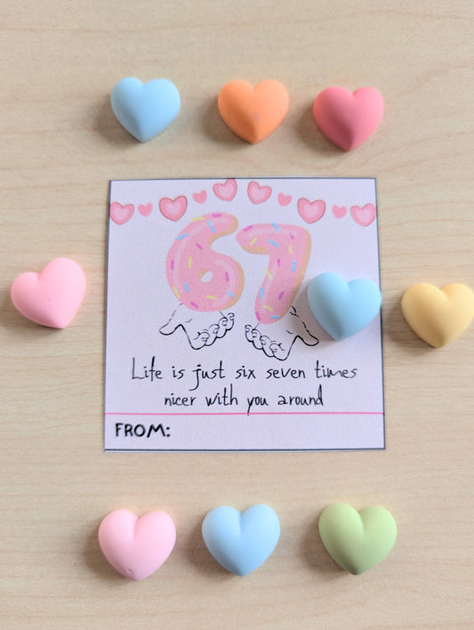 Six Seven Trend Card Valentine & Friendship Card with Heart