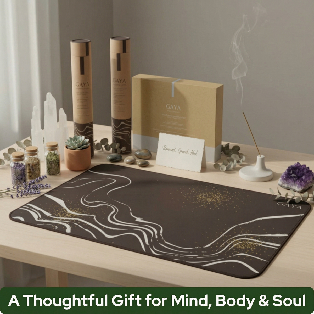 Grounding Mat - Meditation & Relaxation Accessory (Brown)
