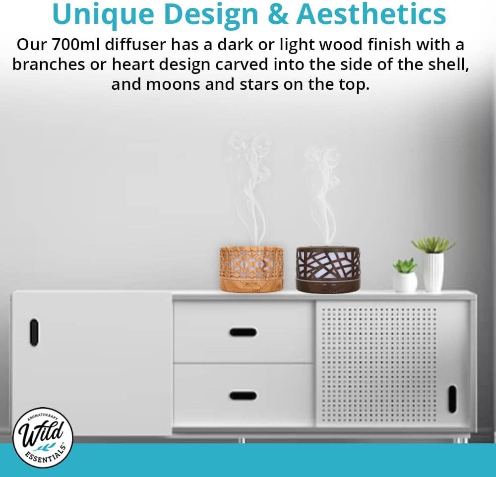 Designer 700ml Ultrasonic 5 in1 Home Diffuser, Light Flowers