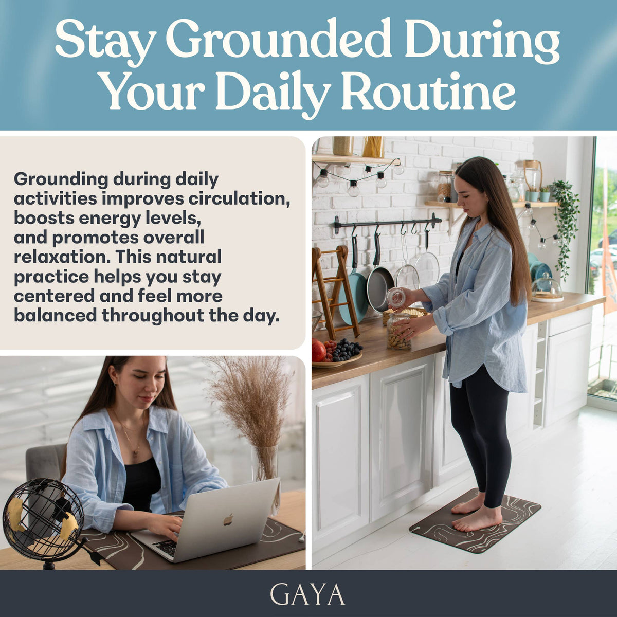 Grounding Mat - Meditation & Relaxation Accessory (Brown)